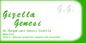 gizella gencsi business card